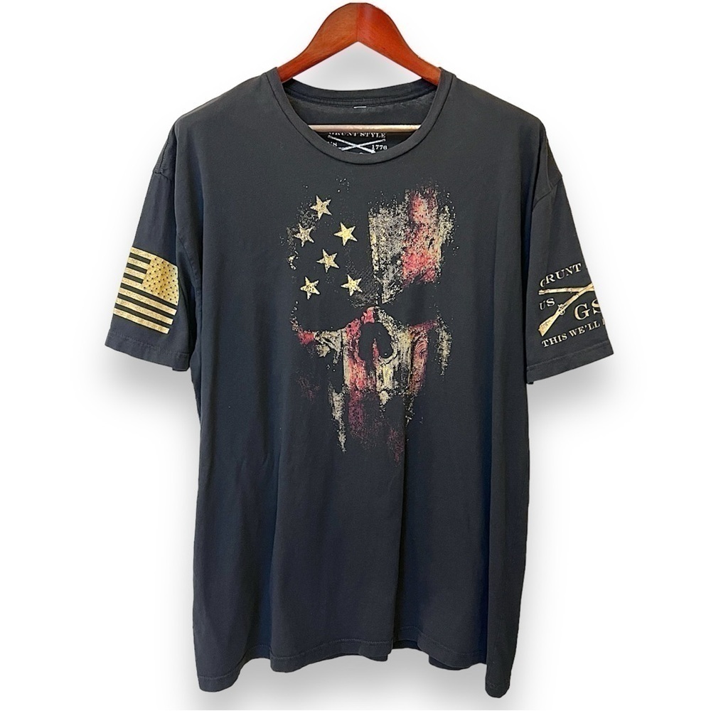 Grunt Style Men’s graphic Tshirt, 100%Cotton, front and sleeves print, XXL